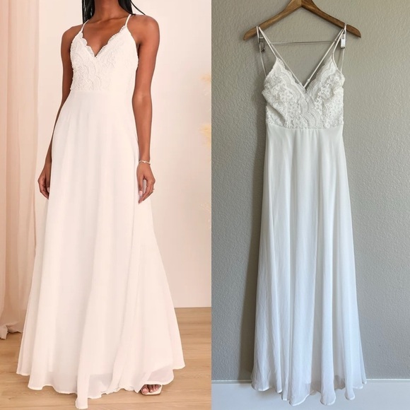 NWOT Madalyn White Lace Maxi Dress - Picture 1 of 8